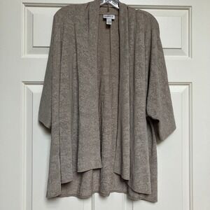 Chico's Travelers Open Front Cardigan Duster Sparkle‎ Knit Neutral Size 3 XL